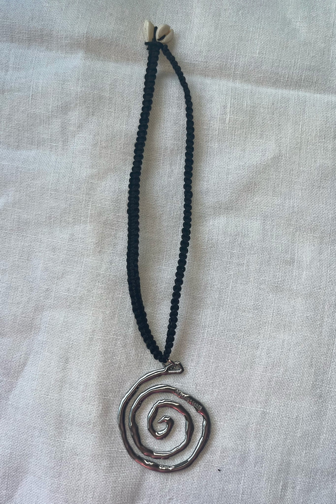 Swirl - Silver Hand Crochet Necklace