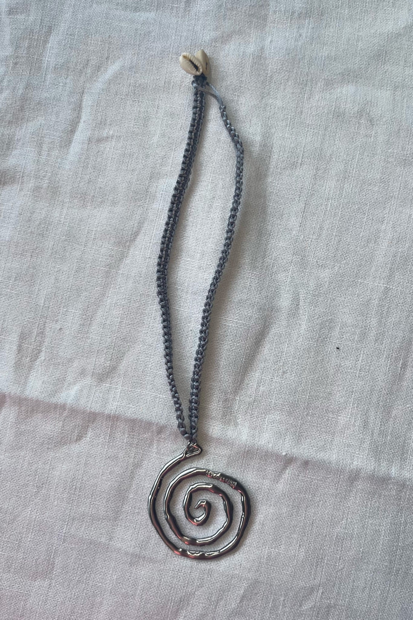 Swirl - Silver and Grey Hand Crochet Necklace