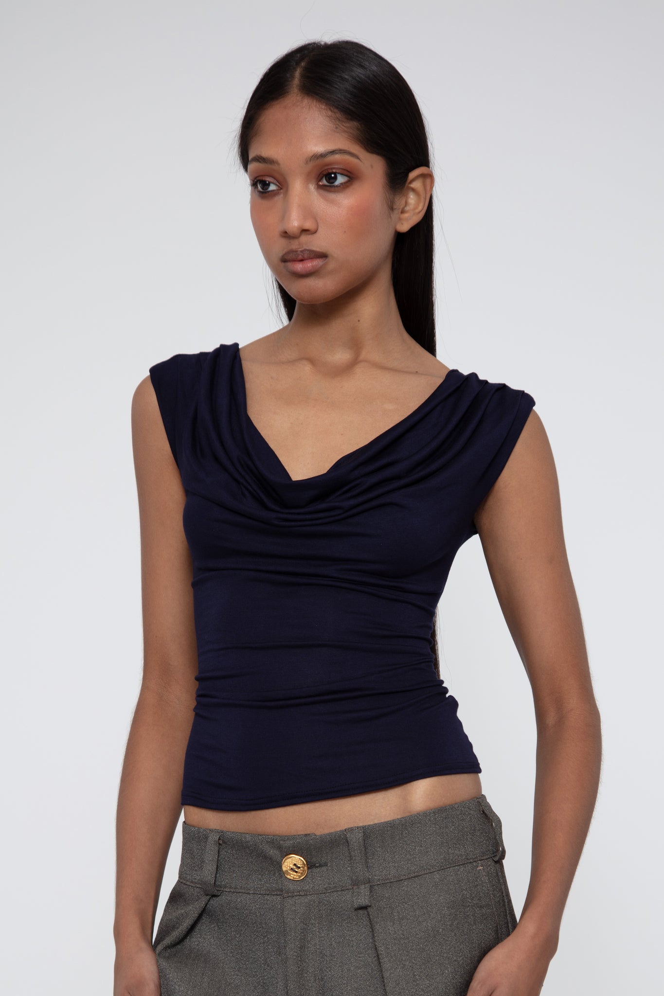 The Veil Top - NAVY (MADE TO ORDER)